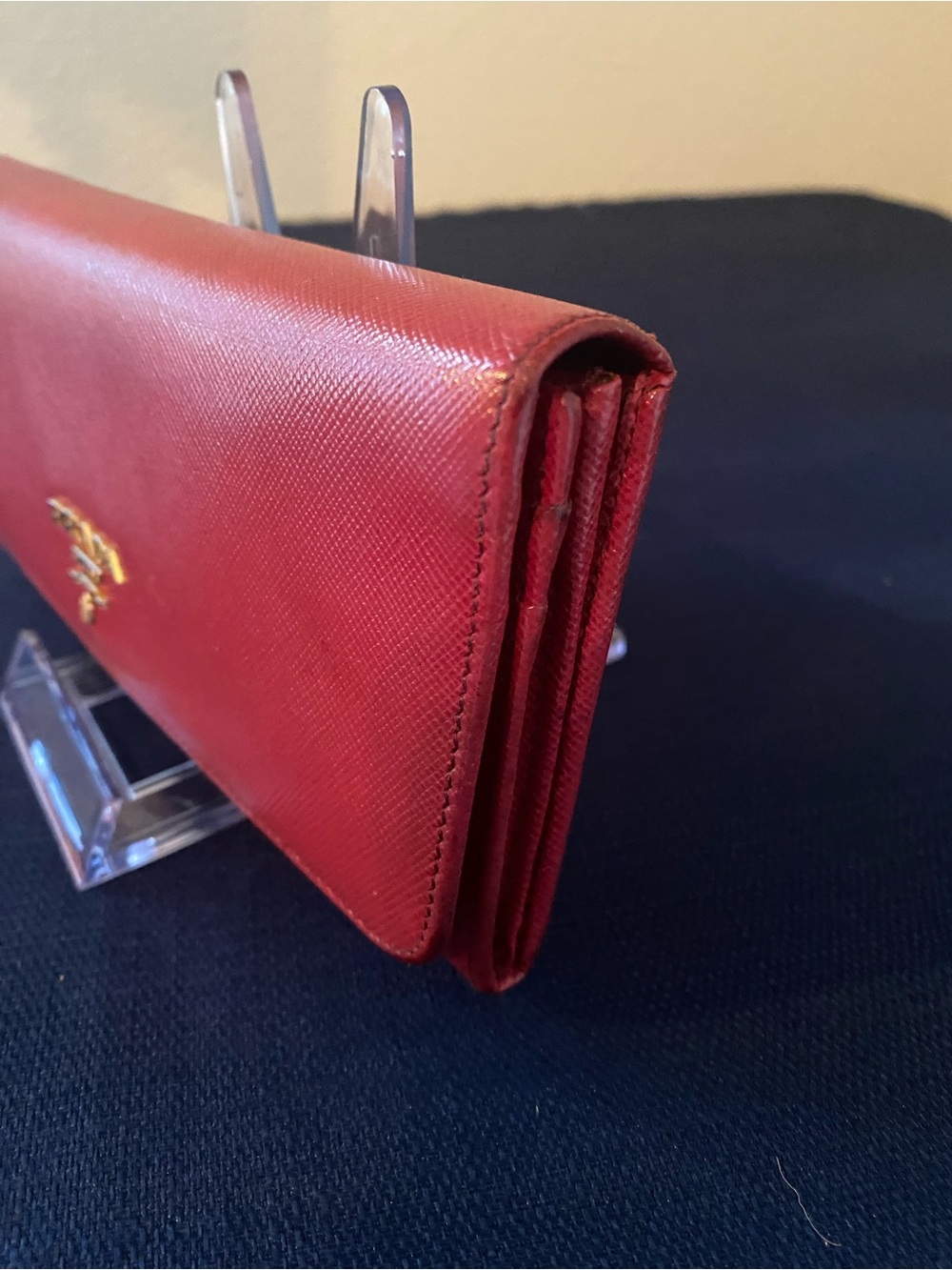Prada Rubino Saffiano Leather Continental Wallet with Metal Logo - Picture 7 of 14